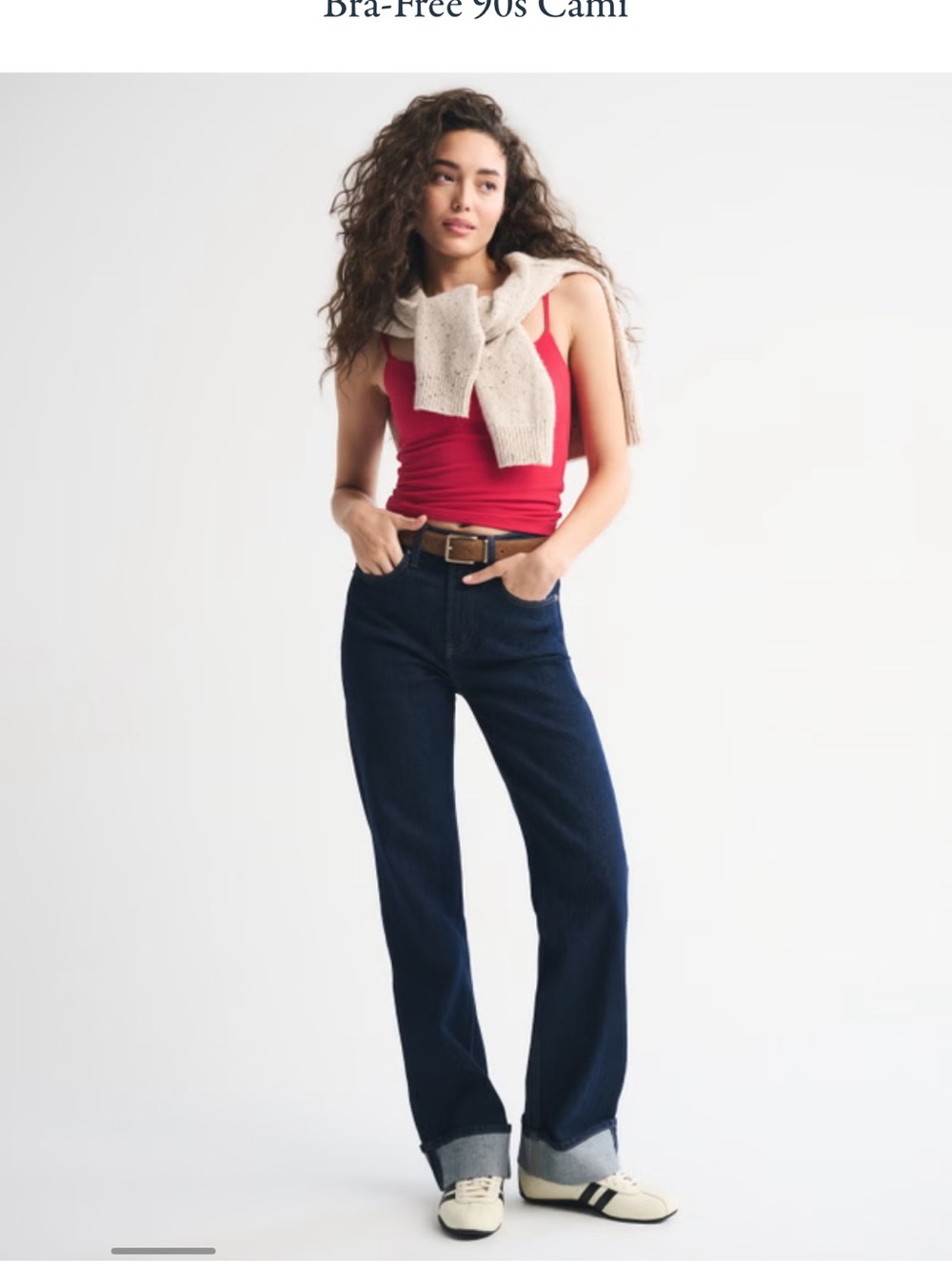 ABERCROMBIE Bra Free 90’s Cami - Red - Small - Picture 2 of 9